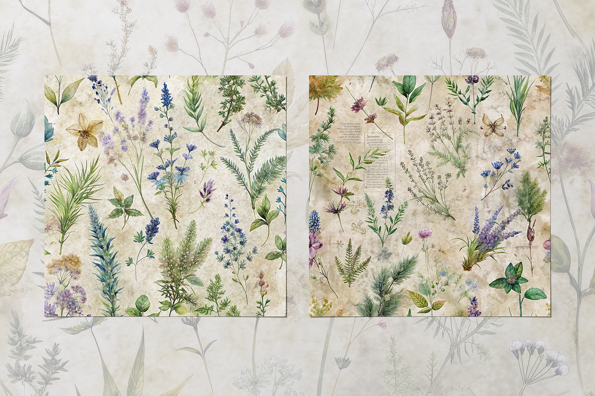 Vintage Botanica Seamless Patterns