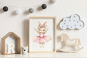 Watercolor Cute Pink Ballerina Anima, an Illustration by CreationArt (Thumbnail 7 of 9)