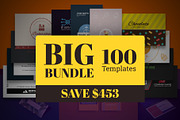 100 Business Card Template Bundle, a Business Card Template by Smashing_Studio (Thumbnail 1 of 80)