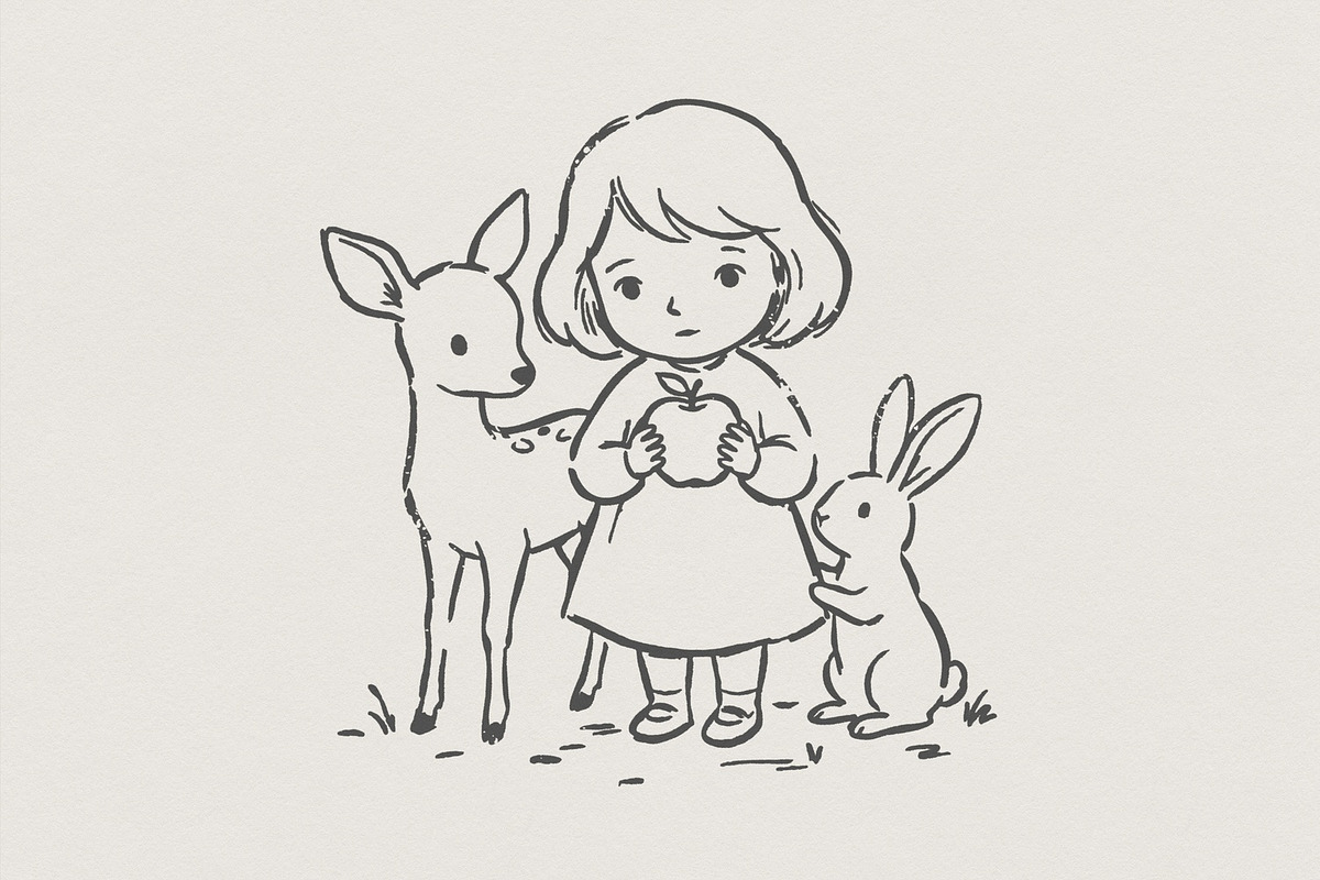 Woodland Animals PNG, Cute Girl and, an Illustration by SharpMarketplace (Photo 1 of 3)