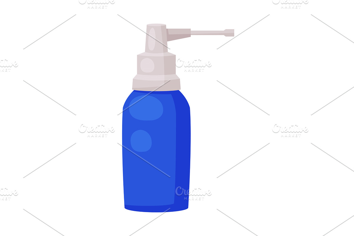 Bottle with Medicine Throat Spray, a Healthcare Illustration by TopVectors