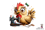 Funny Chicken Seamstress PNG Bundle, a Graphic by Clipart Bloom (Thumbnail 3 of 16)