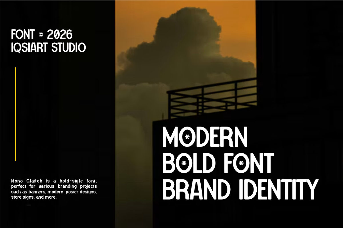 Mono Glafteb - Modern Brand Font, a Sans Serif Font by Iqsiart Studio (Photo 5 of 14)