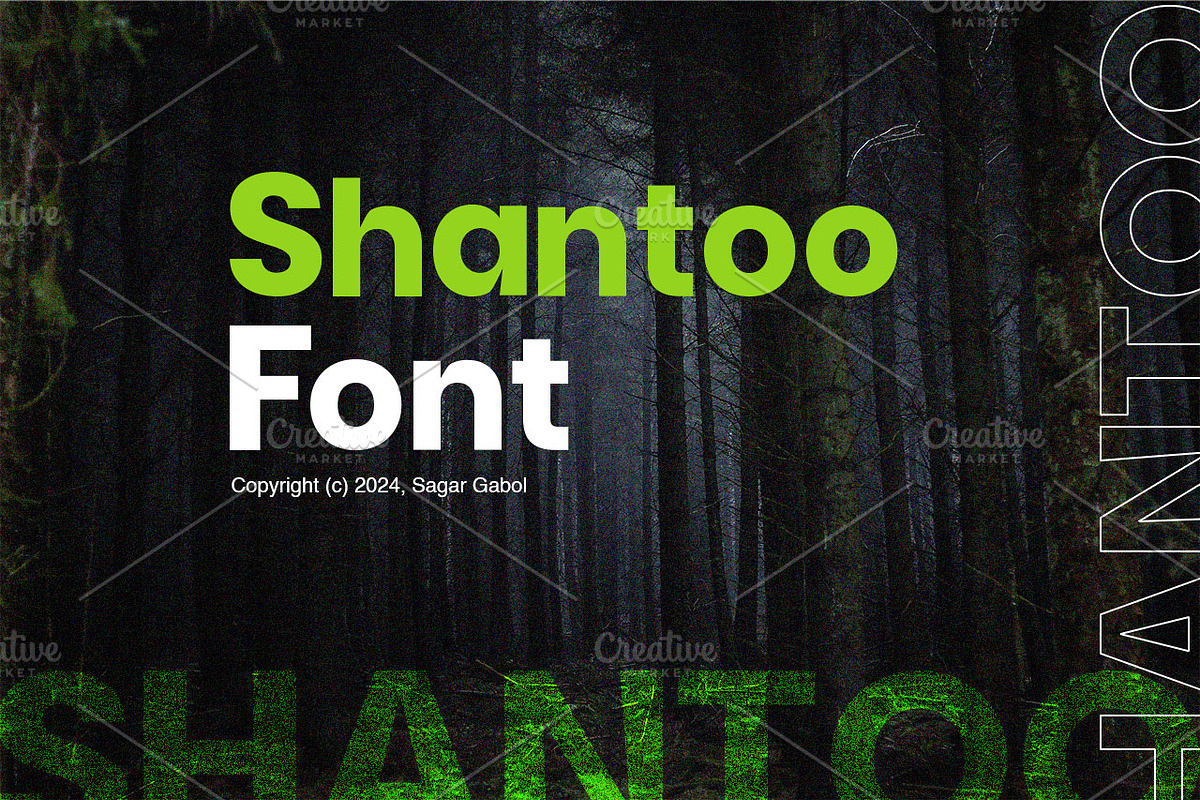 Shantoo - A Bold Sans Serif Font, a Sans Serif Font by Sagar Gabol (Photo 1 of 2)
