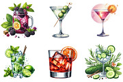 Watercolor Cocktails Clipart, an Illustration by DreamArtGraphic (Thumbnail 3 of 5)