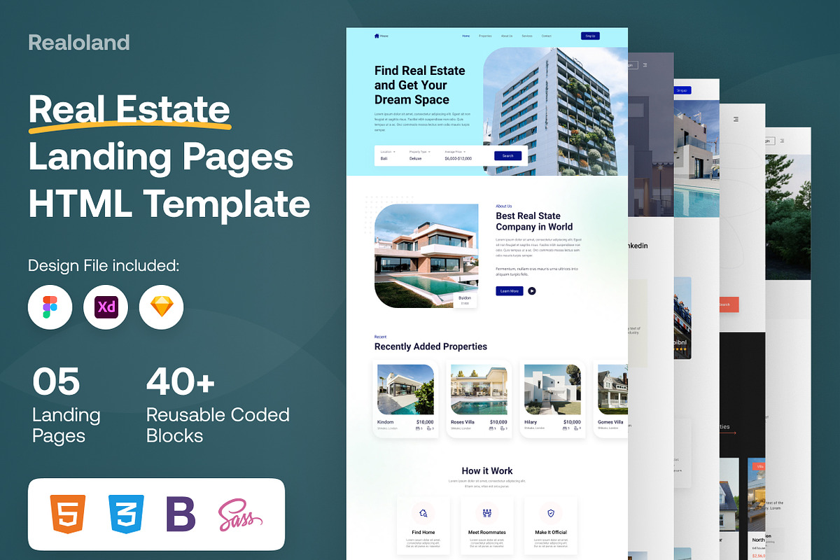 Realoland - Real Estate Landing Page, a Landing Page Template by Netshift Digital (Photo 1 of 4)