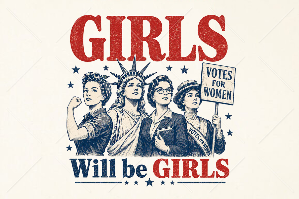 4th of July Girls Will Be Girls PNG, a Seasonal Illustration by Canvas Craft (Photo 1 of 6)