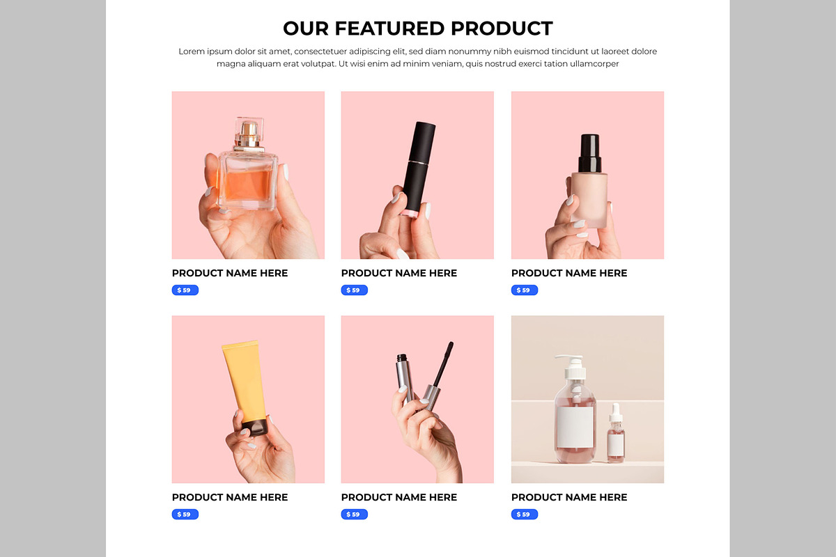 Beauty Product Landing Page, an UI Kit Template by CreativeShaper (Photo 4 of 6)