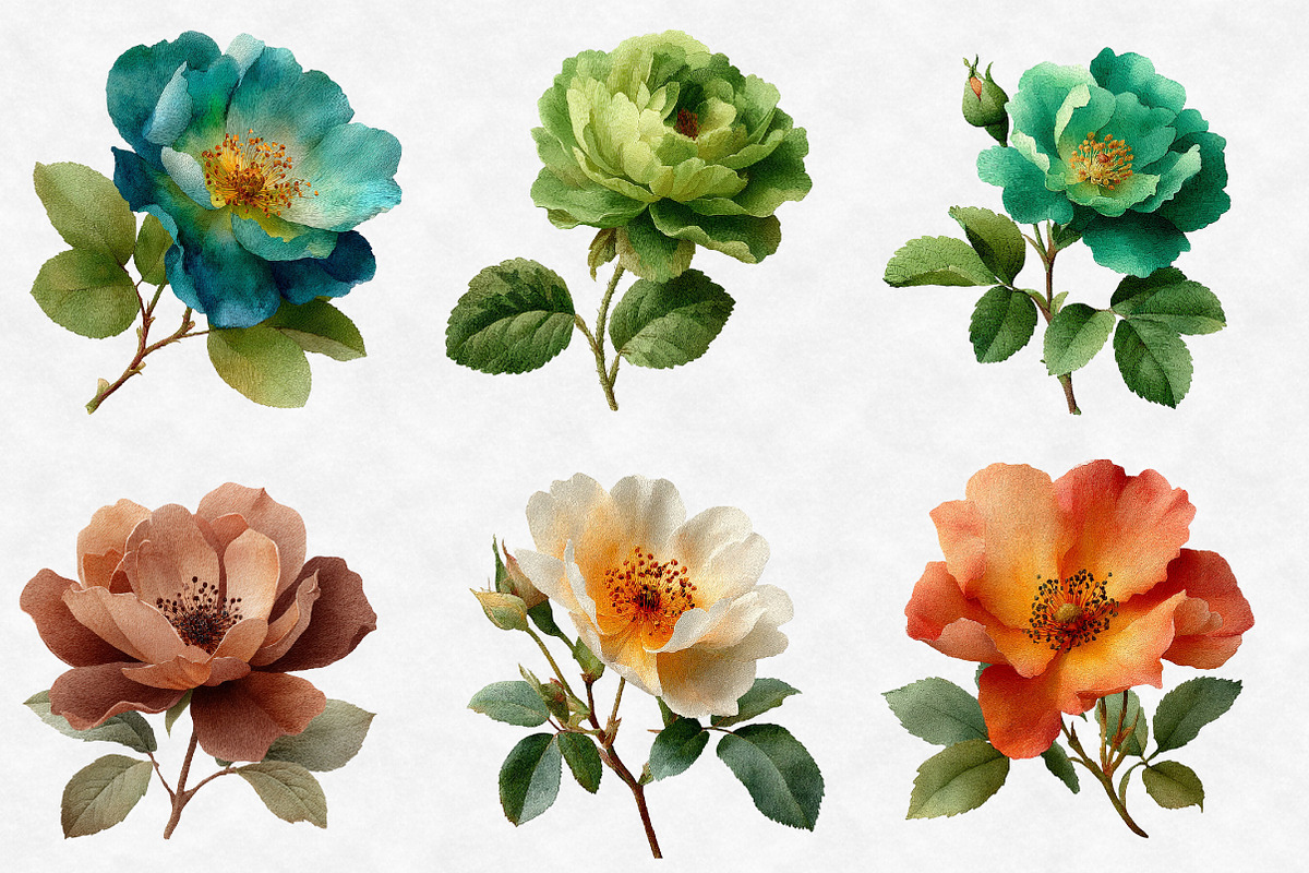 Wild Roses Clipart, an Illustration by Designworld (Photo 3 of 6)