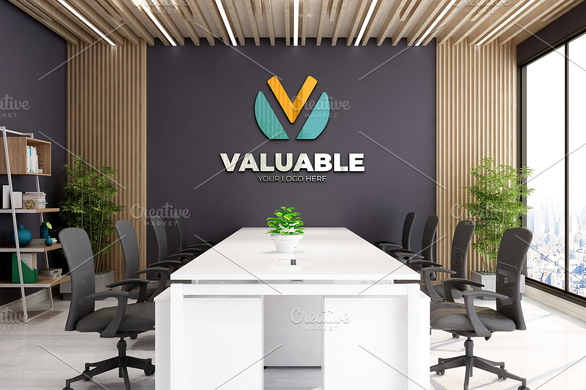 PSD Office Room Wall Logo Mockup, a Product Mockup by Ayy (Photo 12 of 13)