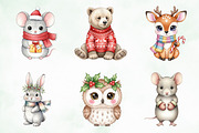 Kawaii Vintage Christmas Animals Png, an Illustration by Creative Art (Thumbnail 2 of 9)
