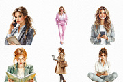 Watercolor Business Girl Clipart, an Illustration by Craft Nest (Thumbnail 2 of 6)