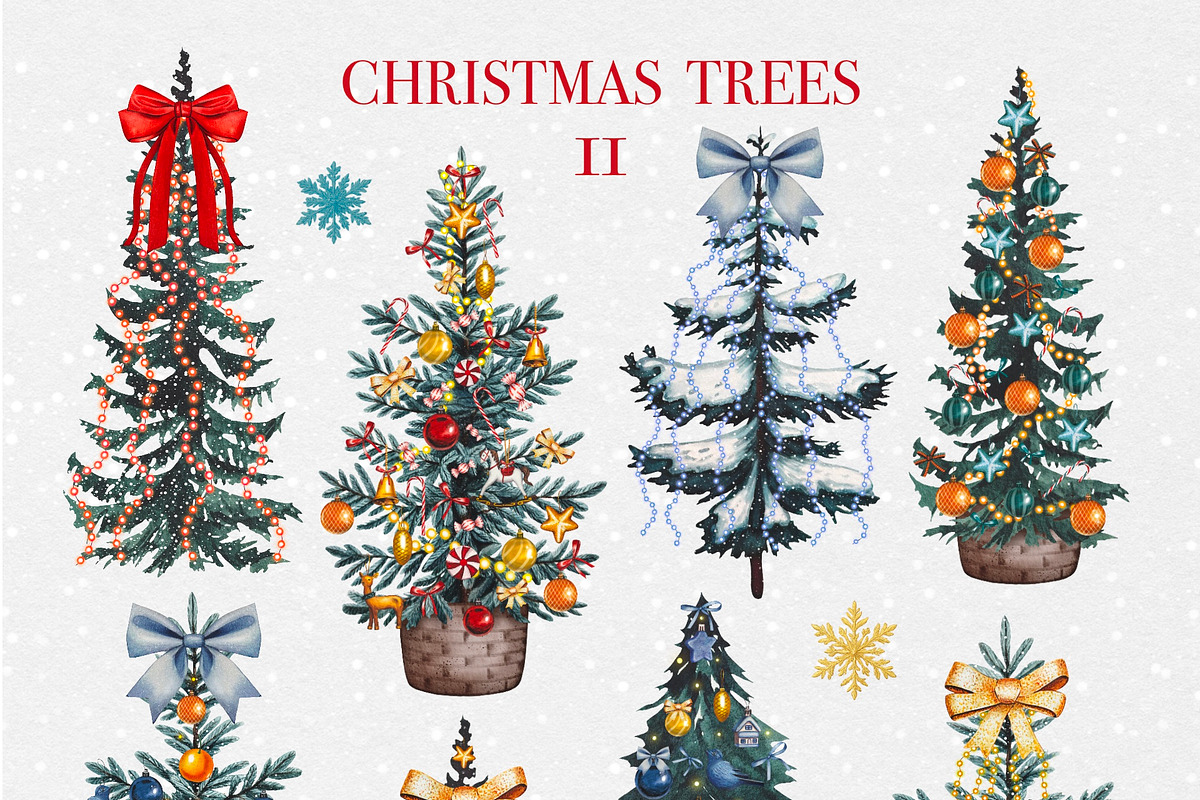 Christmas Magic Watercolor Clipart, a Seasonal Illustration by DiashaArt (Photo 12 of 18)