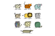 Funny animals. Vector Illustration, an Animal Illustration by Kudryashka (Thumbnail 2 of 2)