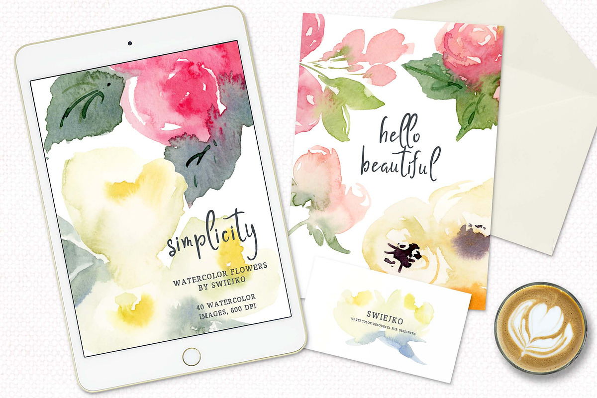Watercolor Flowers, wedding clipart, a Texture Illustration by swiejko (Photo 3 of 5)