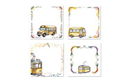 Cute cartoon transport frames, a Transportation Illustration by SketchArtStudio (Thumbnail 1 of 3)