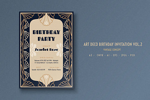 Art Deco Birthday Invitation Vol.2