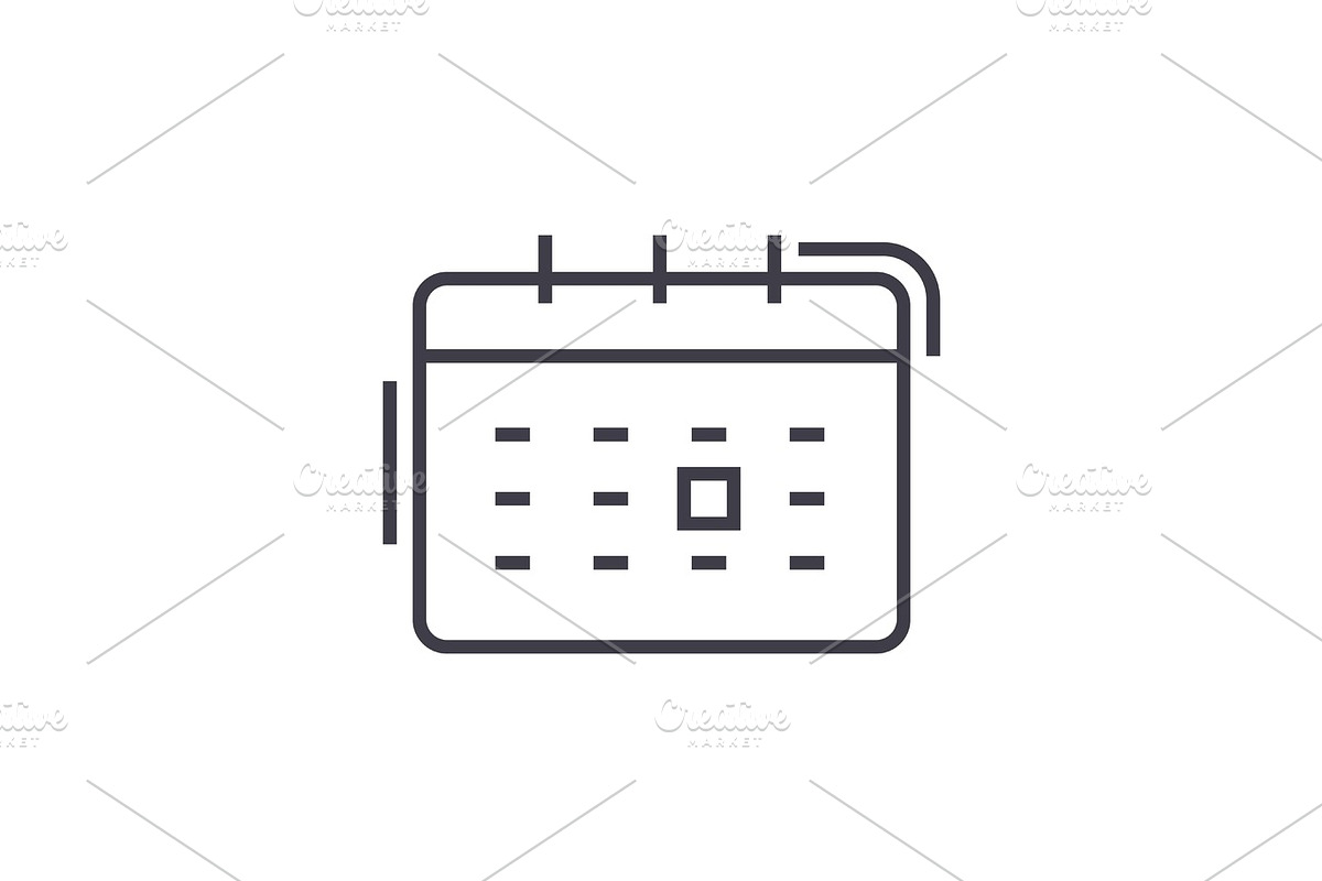 calendar vector line icon, sign, illustration on background, editable strokes, an Object Graphic by urban icon
