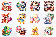 Kawaii Summer Animals & Ice Cream, an Illustration by RobertsArt (Thumbnail 5 of 7)