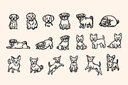 Hand-Drawn Dogs Cliparts Set, an Animal Illustration by Veronika Gotovceva (Thumbnail 3 of 8)