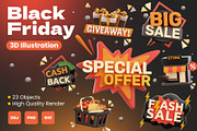 Black Friday 3D Icons, an Object 3D Model by Rakata Studio (Thumbnail 1 of 7)