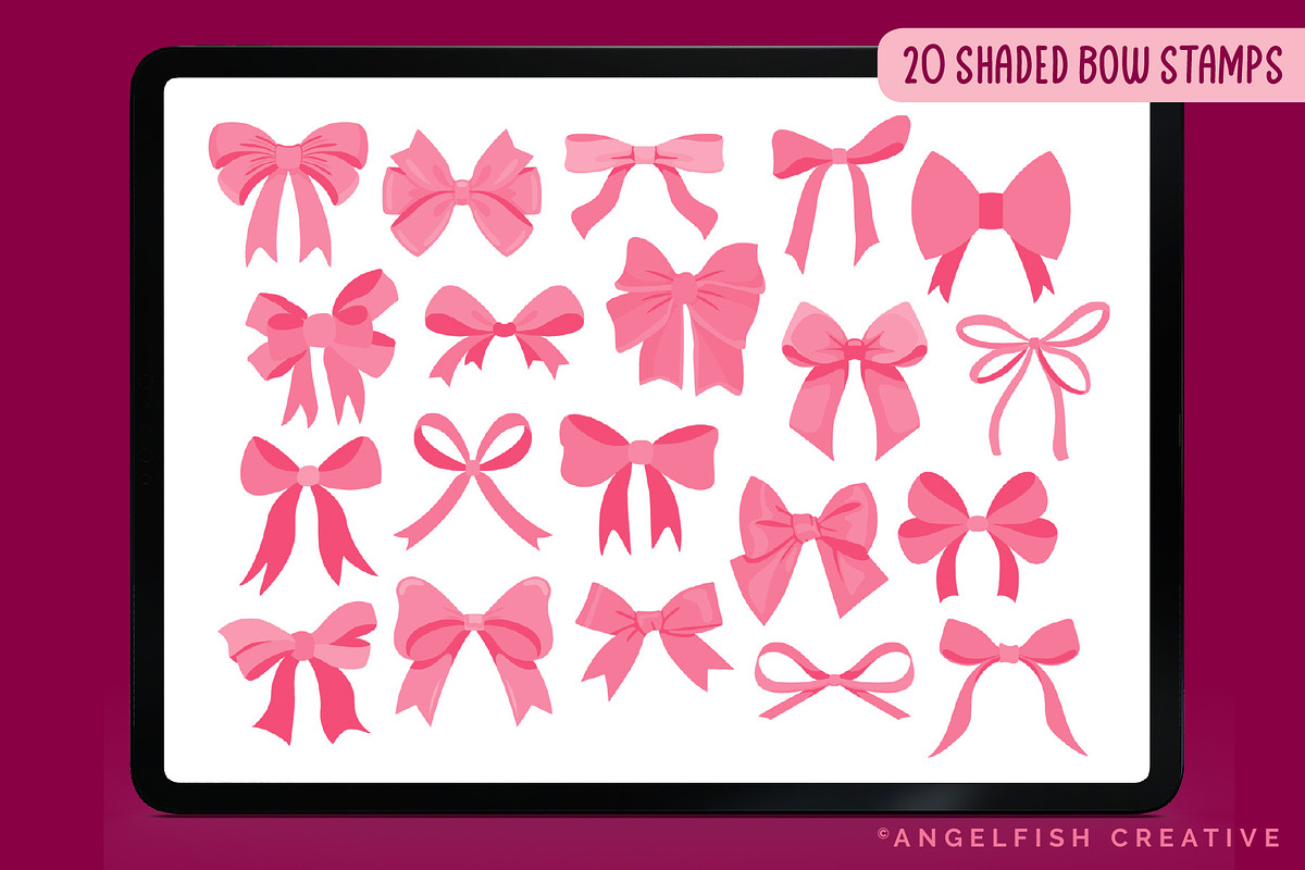 Coquette Bow Procreate Brush Set, a Brush Add-On by AngelfishCreative (Photo 2 of 10)