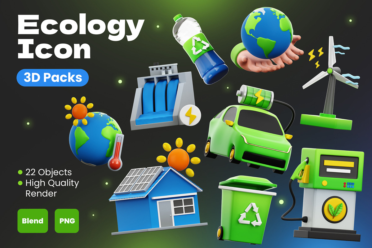 Ecology 3D Icons, an Object 3D Model by Rakata Studio (Photo 1 of 7)