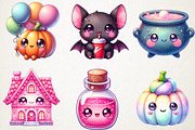 Kawaii Blush Halloween Stickers Pngs, an Illustration by RobertsArt (Thumbnail 2 of 7)