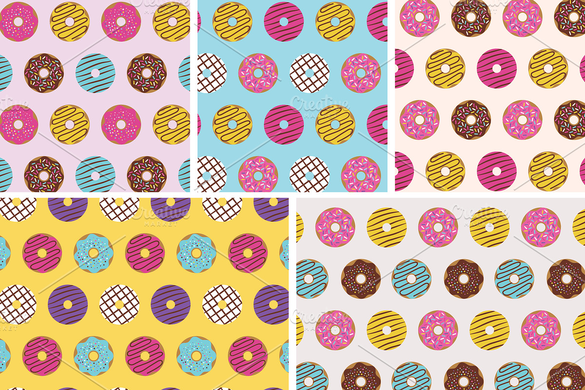 Donuts Seamless Patterns, a Pattern Graphic by Abstracto-Create (Photo 7 of 7)