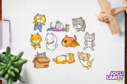 Cute Kawaii Cats Cartoon Vector, an Animal Illustration by Jocularity Art (Thumbnail 2 of 3)