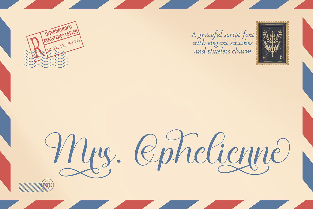 Mrs. Ophelienne, a Script Font by BearyType Studio (Photo 1 of 6)