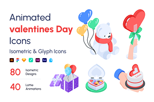 Animated Isometric Valentine Day, a Duotone Icon by Vectors Market