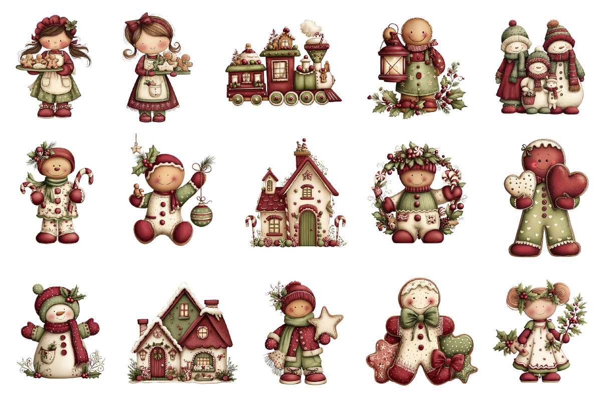 Whimsical Christmas Gingerbread Clip, an Illustration by designcity5 (Photo 3 of 5)