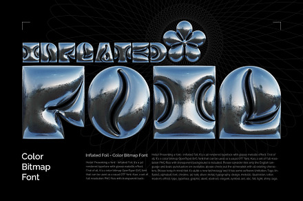 Inflated Foil - Color Bitmap Font, a Symbol Font by Gleb Guralnyk