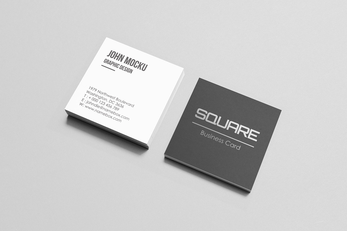Square Business Card Mockups, a Print Template by resumetemplathttps://d3es (Photo 2 of 14)