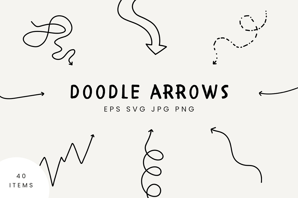 Simple Doodle Arrows Vector Clipart, a Decorative Illustration by Kristina Chistiakova (Photo 1 of 3)