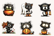 Whimsical Black Halloween Cat, a Seasonal Illustration by Designworld (Thumbnail 6 of 9)