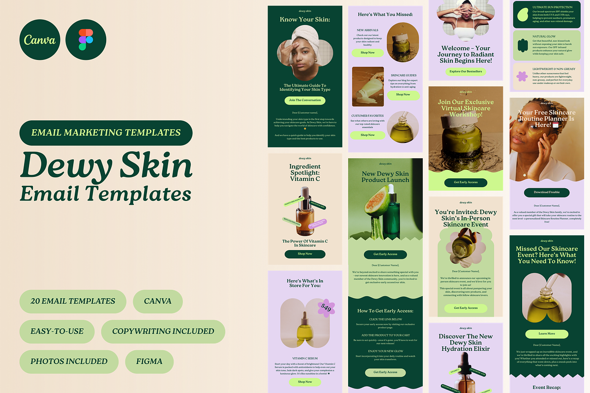 Dewy Skin Email Newsletter Templates, an Email Template by Luna Studio (Photo 1 of 8)