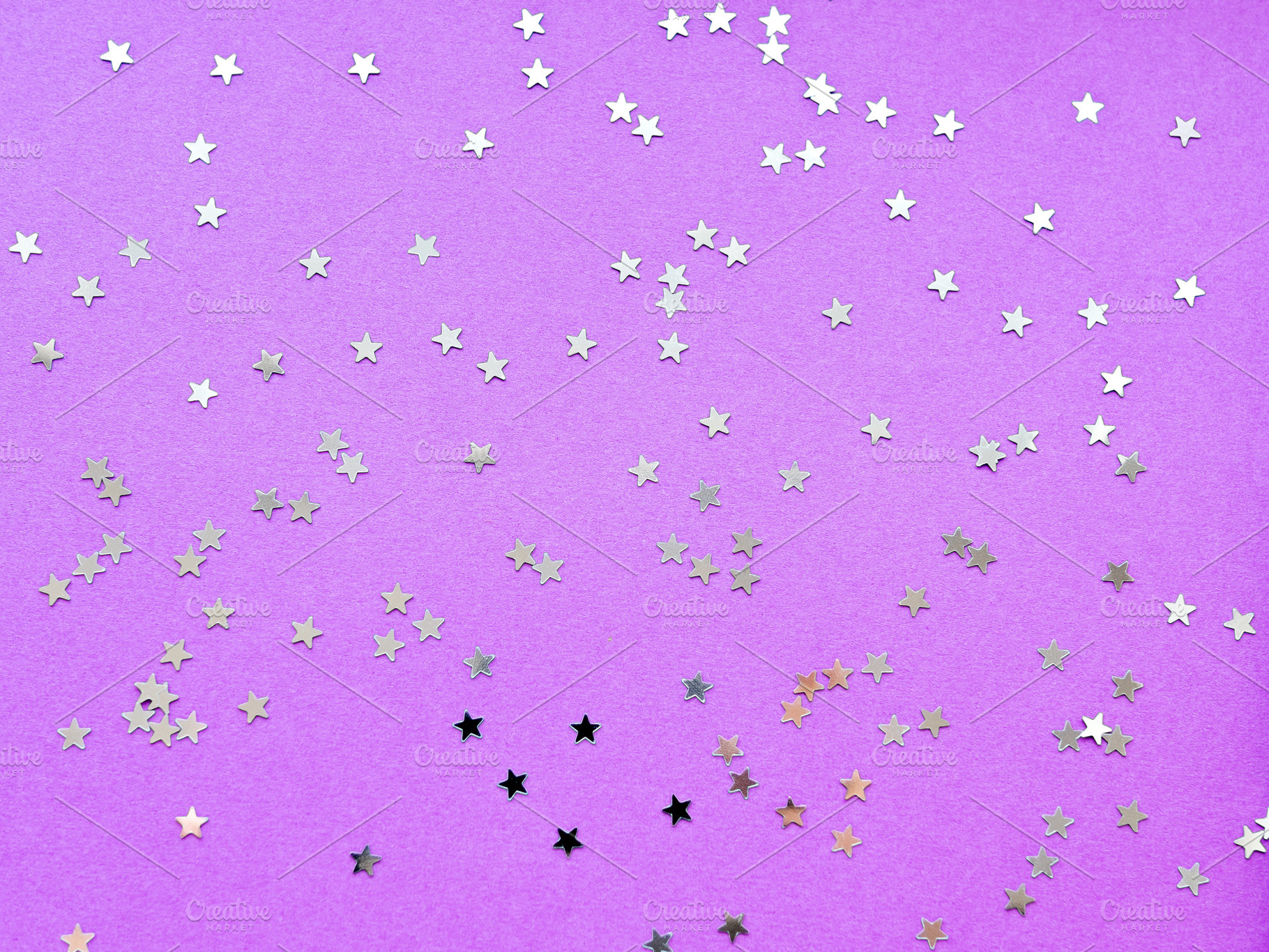 Purple background with silver stars, a Holiday Photo by Aksenov_K
