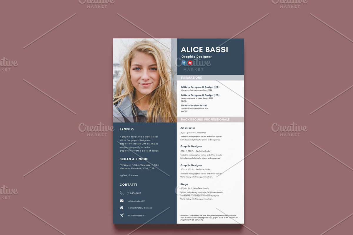 Resume template | Canva, a Templates & Theme by Strategie Creative (Photo 4 of 6)