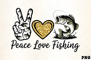 Peace Love Fishing Bass Fish, an Illustration by CrexoraLab (Thumbnail 2 of 4)