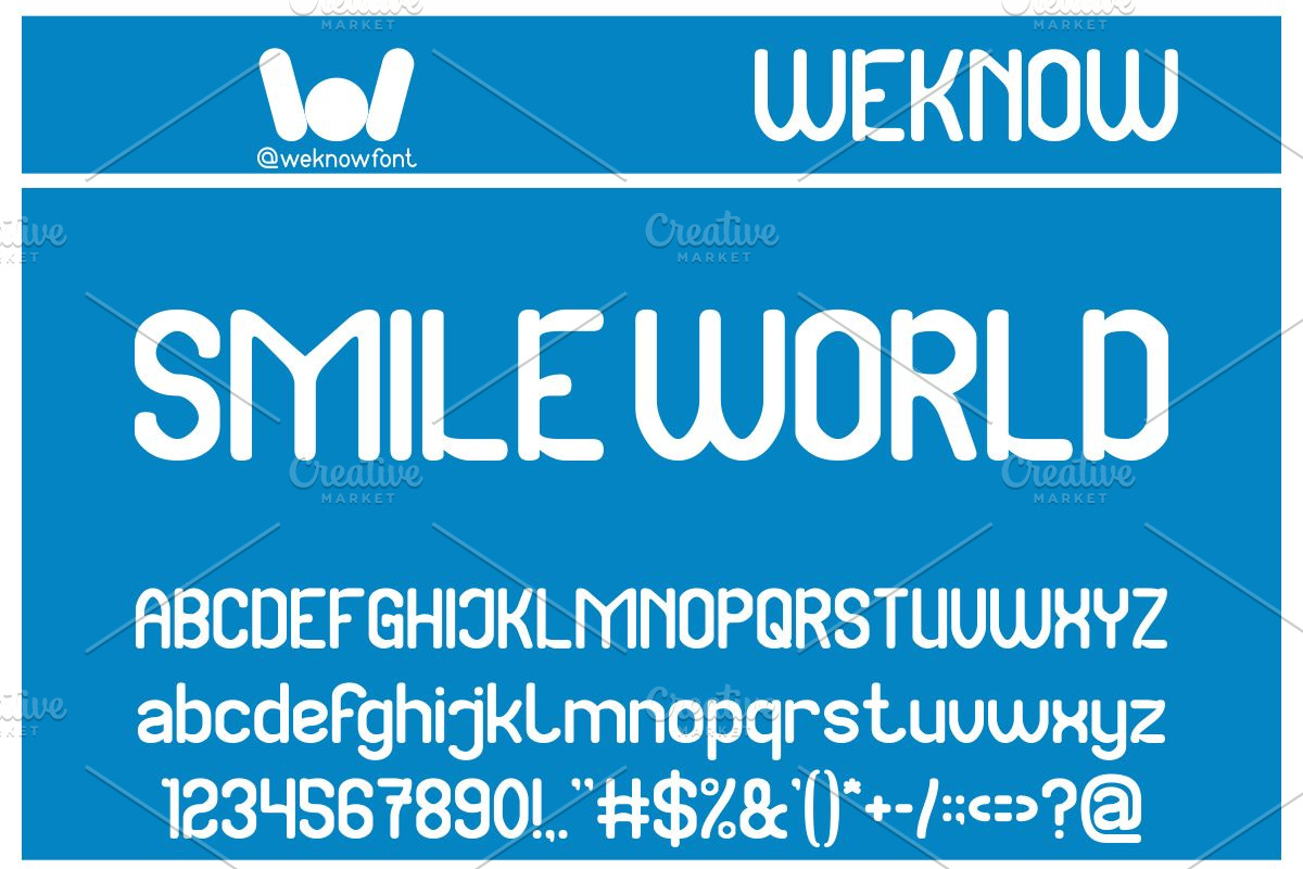 Smile World font, a Sans Serif Font by weknow (Photo 1 of 8)