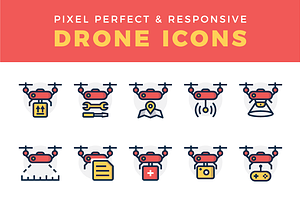 Responsive Drone Icon Set