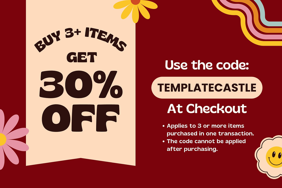 570 Retro Templates Canva Editable, a Design Template by TemplateCastleStore (Photo 9 of 10)
