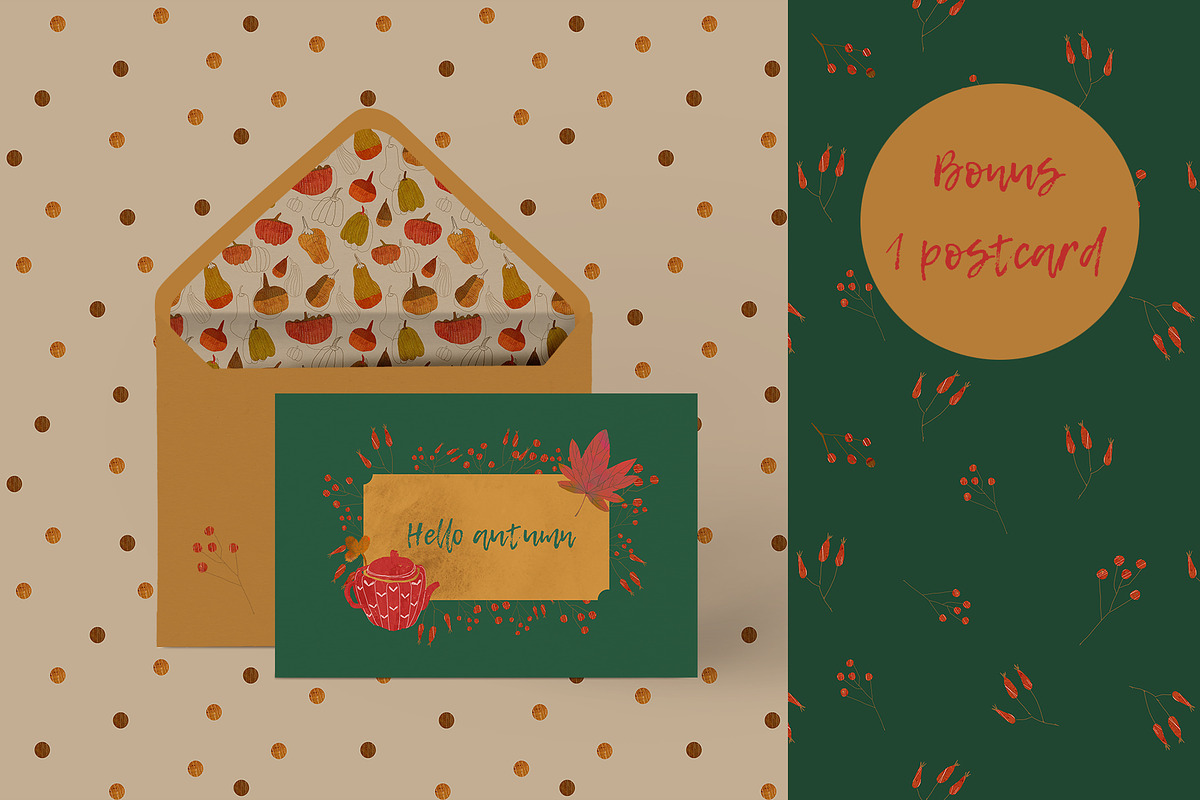 pumpkin watercolor pattern, a Pattern Graphic by watercolor kamill (Photo 9 of 11)