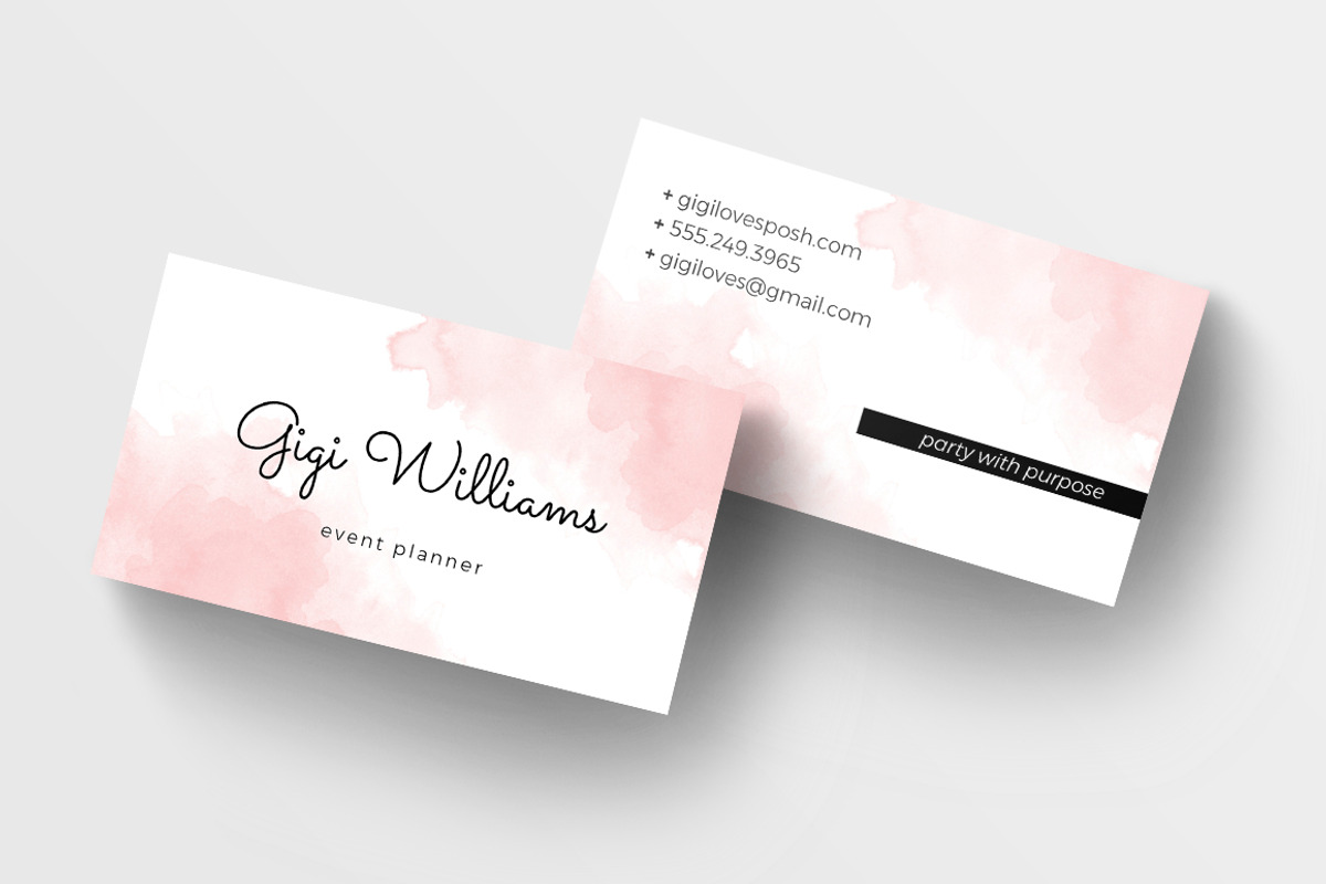 Watercolor Wash Business Card, a Business Card Template by Charming Ink (Photo 1 of 3)