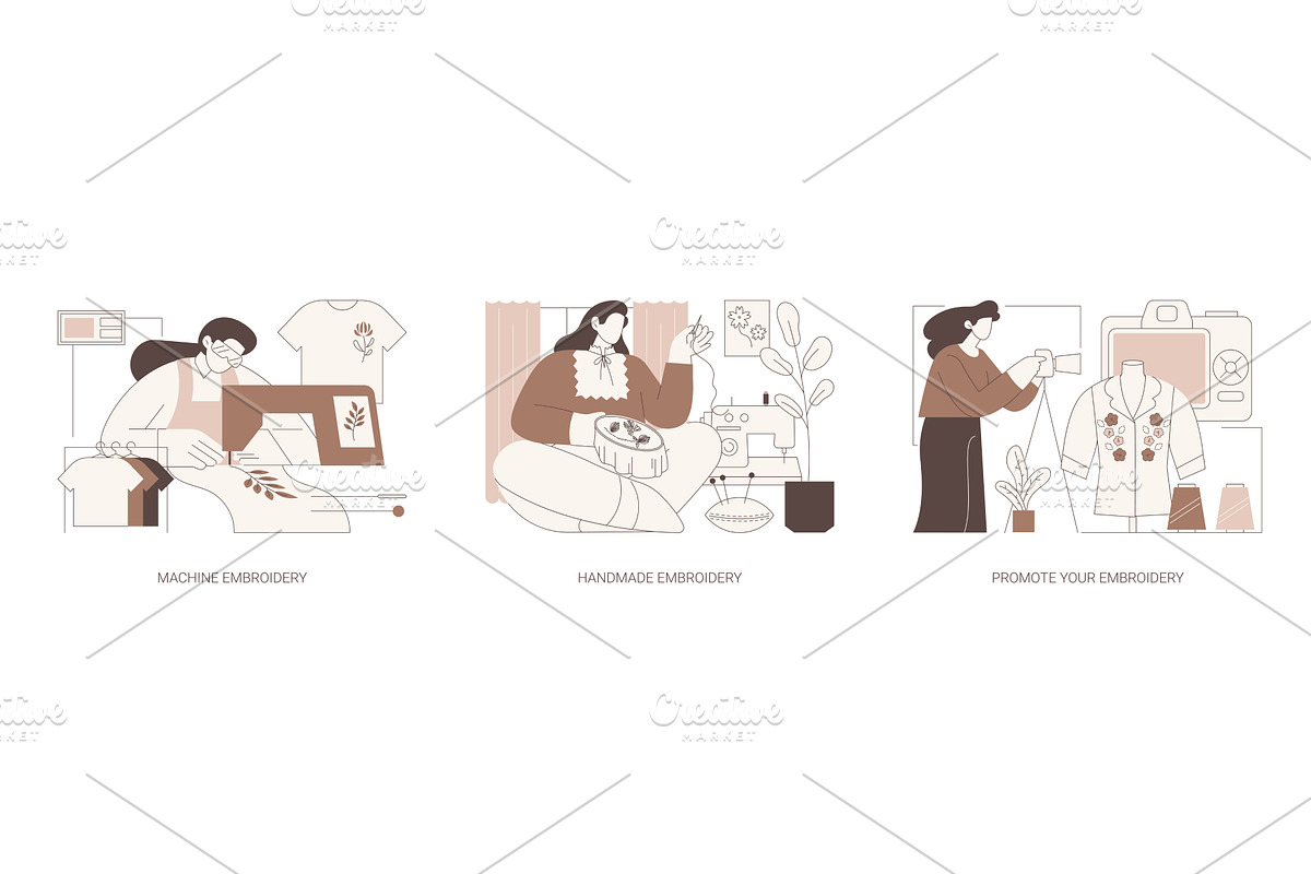 Custom embroidery isolated cartoon, a Finance Illustration by Visual Generation