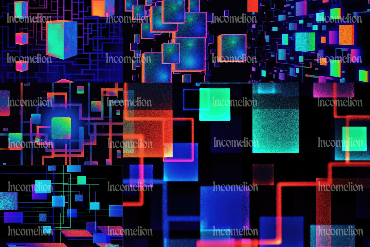 30 Glitch Pixel Cube Wallpapers, a Wallpaper Graphic by Incomelion (Photo 5 of 6)