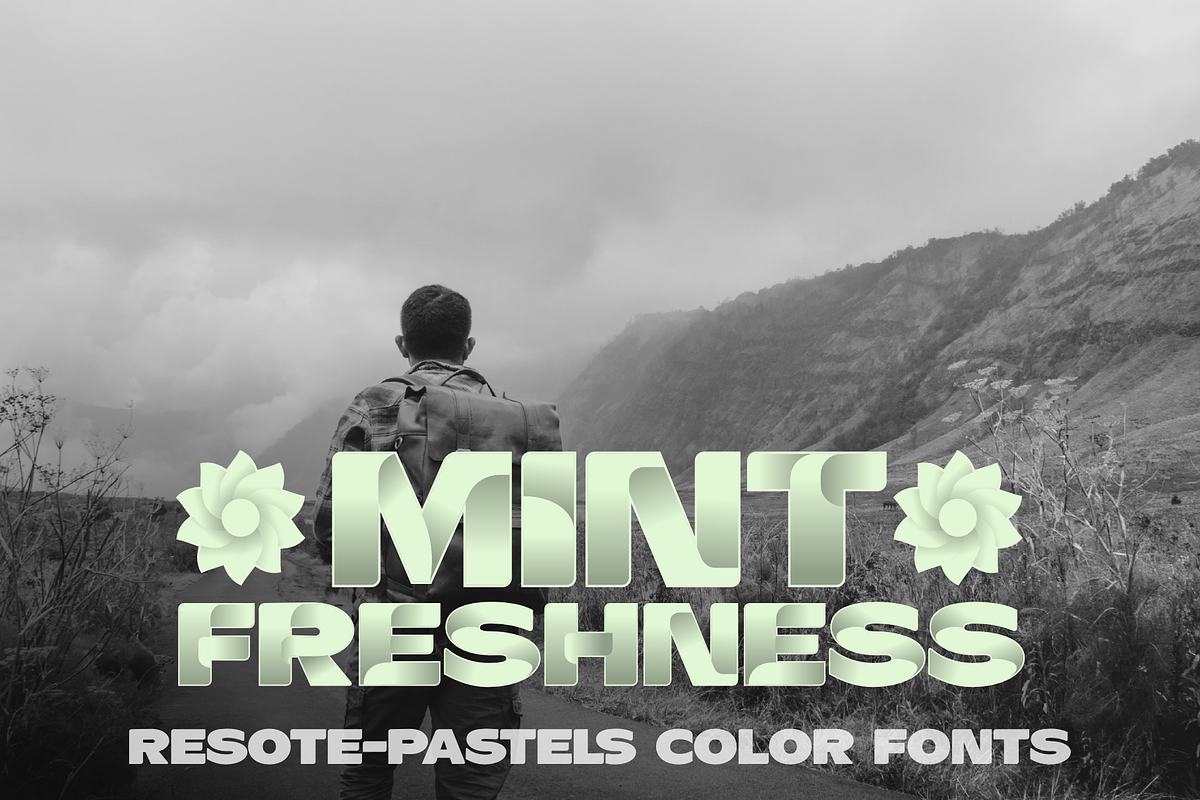 Color fonts ResotE-Pastels preview 4