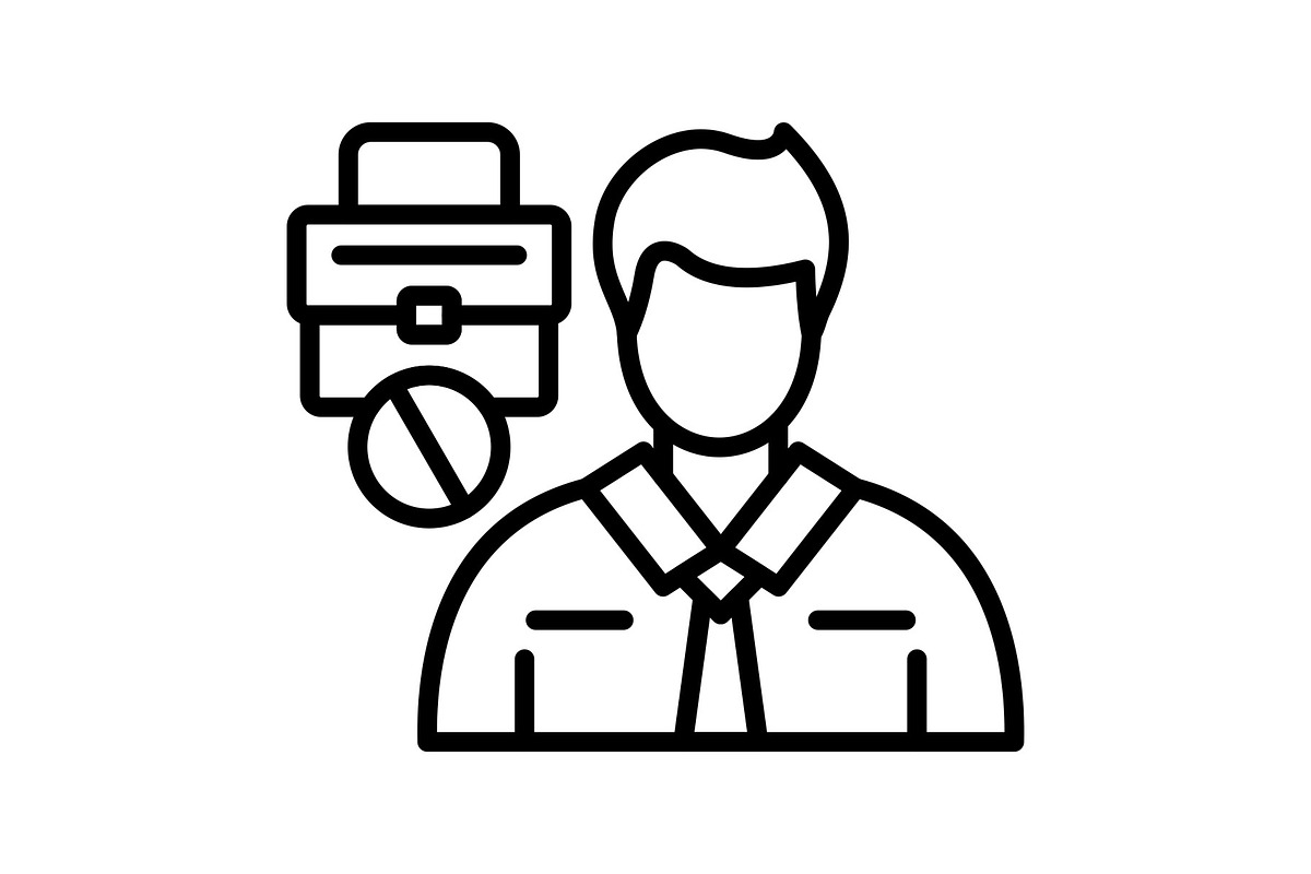 Job Loss Line Icon, an Icon by Pexelpy